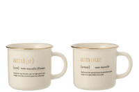 Mug Message Amour Ami Ceramic Gold