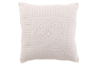 Cushion Square Lace Cotton White