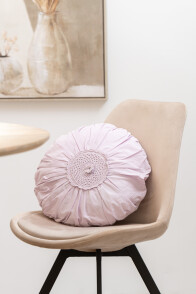 Cushion Round Lace Cotton Violet