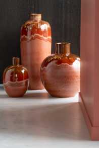 Vase Aline Oval Ceramique Rouge