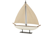 Sailing Boat Wood/Jute White/Brown