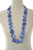 Necklace Shell Plat  Dark Blue