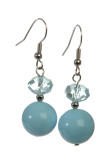 Earring Crystal+Pearl Turquoise