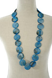 Necklace Shell Plat Light Blue