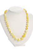 Necklace Agate Facet Rnd Yellow