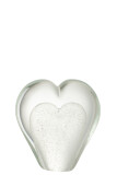 Paperweight Heart Glass White