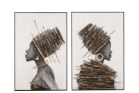 Painting African Woman Wood/Canvas