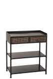 Console 2 Drawers Metal Black