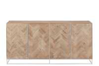 Dresser 4 Doors Zigzag Wood/Metal