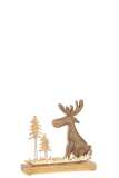 Moose With Pine Wood Aluminium