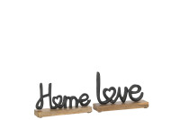 Letters Love/Home On Base Wood
