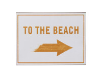 Placard To The Beach Metal Ochre