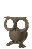 Moneybox Owl Mirror Poly Brown