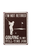Placard Golfing Metal Brown