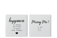 Placard Happy/Marry Metal White
