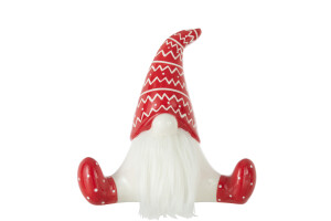 Santa Sitting Ceramic Red/White