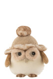 Owl Standing Textile Beige/Brown