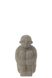 Figure Sitting Cement Grey Large