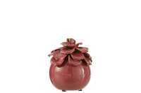 Flor Decorativa Ceramica Rosa