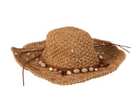 Beach Hat Pearls Natural/Brown