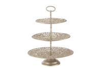 3 Level Cake Stand Coral Metal