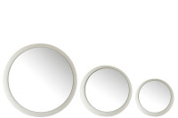 Set Of 3 Mirrors Metal Matte White