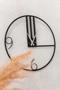 Reloj Líneas Metal Negro Grande