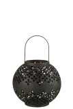 Lantern Ball Perforated Iron Black
