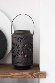 Lantern High Perforated Iron Black
