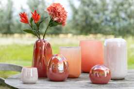 Vase Frosted Verre Corail