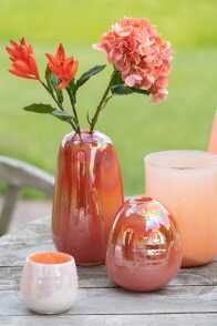 Vase Kugel Glas Rot Medium
