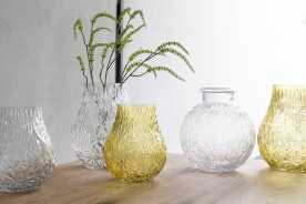 Vase Nox Geschliffen Glas Gelb