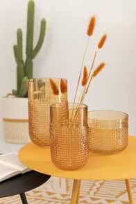 Vase Pattern Glass Orange Medium
