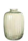 Vase Linien Glas Grün Large