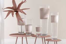 Vase Delph Glass Transparent/Beige