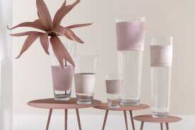 Vase Delph Verre Transparent/Rose