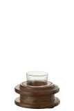 Candle Holder Spool Wood Brown