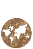 Wall Ornament Map Wood Brown