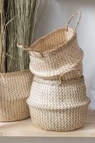 Set 3 Baskets Retractable Seagrass