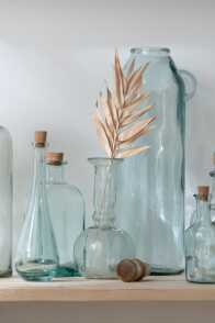 Bottle Round Long Cork Glass/Wood