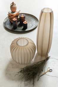 Vase Stripe Sand Glass Light Brown