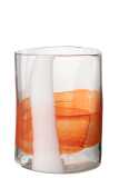 Vase Iggy Glass White/Orange Small