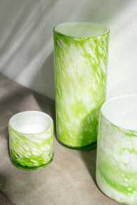 Vaas Marmer Glas Groen/Wit Large