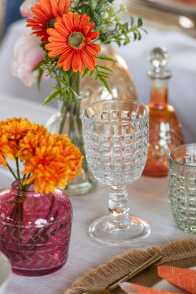 Vase Blätter Rand Glas Mix 3