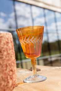 Trinkglas Fuß Vertikal Glas Orange