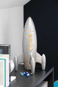 Lamp Rocket Resin Silver