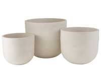Set 3 Portavasi Rotondi Ceramica