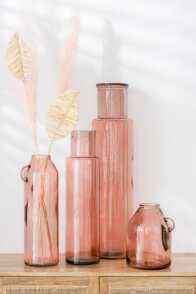Vase Cylinder Glass Light Pink