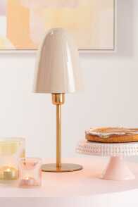 Table Lamp Metal Beige/Gold 