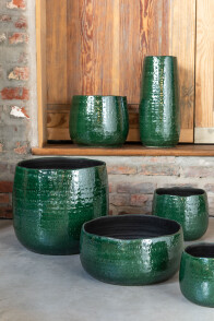 Vase Pattern Ceramic Green Small